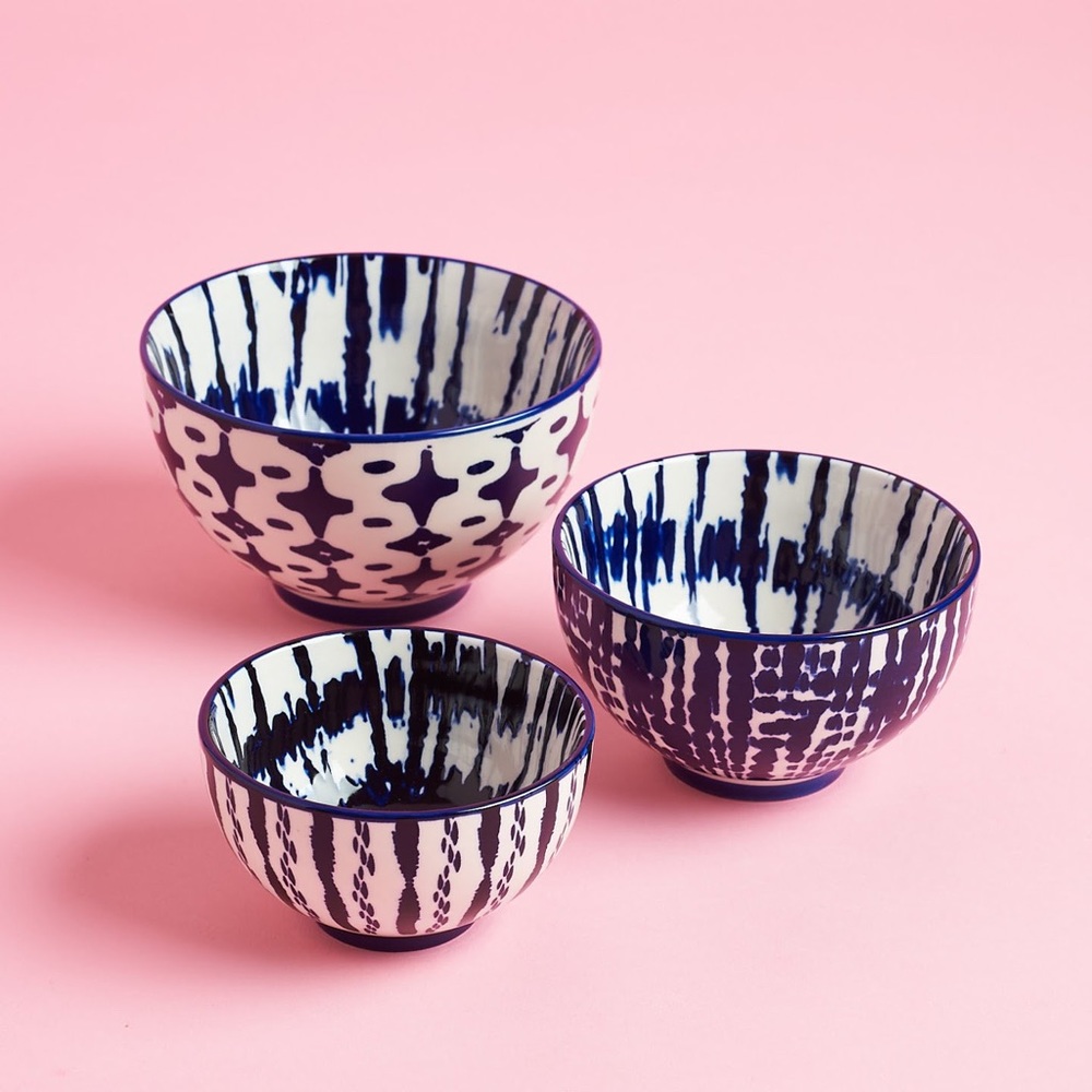 West Elm Indigo Tie Dye Bowls